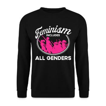 Feminismus Rechte der Frauen Feministisch Geschenk - Unisex Pullover - Schwarz - Vorne - Alina (178cm) & Michal (187cm)