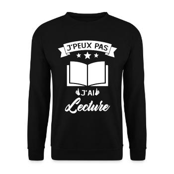 Je Peux Pas J'ai Lecture Cadeau - Sweat-shirt Unisexe - noir - Devant - Alina (178cm) & Michal (187cm)