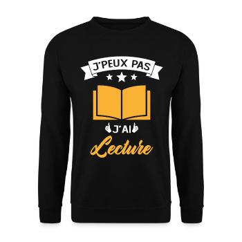 Je Peux Pas J'ai Lecture Cadeau - Sweat-shirt Unisexe - noir - Devant - Alina (178cm) & Michal (187cm)