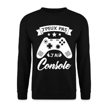 je peux pas j'ai Console Cadeau Geek Jeux Video - Sweat-shirt Unisexe - noir - Devant - Alina (178cm) & Michal (187cm)