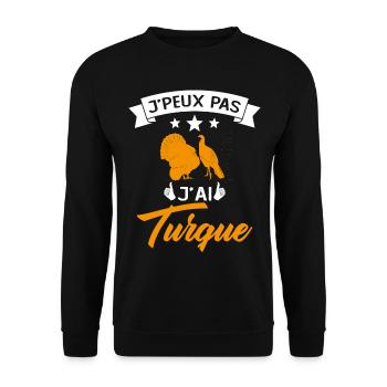 Je peux pas je suis Turque Cadeau - Sweat-shirt Unisexe - noir - Devant - Alina (178cm) & Michal (187cm)