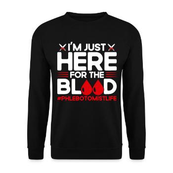 Phlebotomist Blutabnahme Phlebotomie Labor Geschen - Unisex Pullover - Schwarz - Vorne - Alina (178cm) & Michal (187cm)
