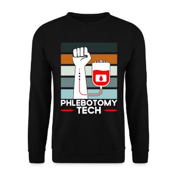 Phlebotomy Blood Sample Phlebotomist Tech Gift - Unisex Sweatshirt - black - Front - Alina (178cm) & Michal (187cm)