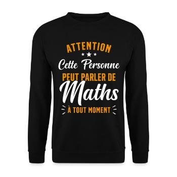 Prof de Maths Mathématique Cadeau Mathématicien - Sweat-shirt Unisexe - noir - Devant - Alina (178cm) & Michal (187cm)