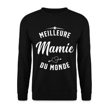 Meilleure Mamie Du Monde Humour Cadeau - Sweat-shirt Unisexe - noir - Devant - Alina (178cm) & Michal (187cm)