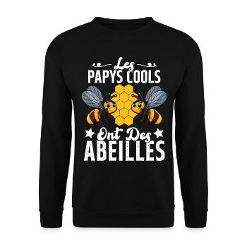Les Papys Cools Ont Des Abeilles Cadeau Apiculteur - Sweat-shirt Unisexe - noir - Devant - Alina (178cm) & Michal (187cm)