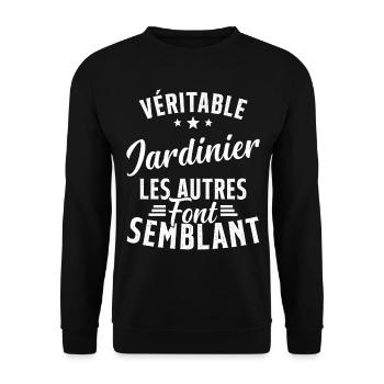 Véritable Jardinier Les Autres Font Semblant - Sweat-shirt Unisexe - noir - Devant - Alina (178cm) & Michal (187cm)