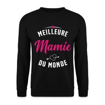 Meilleure Mamie Du Monde Humour Cadeau - Sweat-shirt Unisexe - noir - Devant - Alina (178cm) & Michal (187cm)