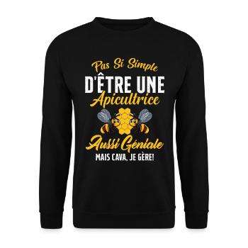 Si Simple D'être Une Apicultrice Géniale Citation - Sweat-shirt Unisexe - noir - Devant - Alina (178cm) & Michal (187cm)