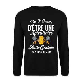 Si Simple D'être Une Apicultrice Géniale Citation - Sweat-shirt Unisexe - noir - Devant - Alina (178cm) & Michal (187cm)