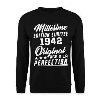 Millésime 1942 Original Cadeau D'anniversaire - Sweat-shirt Unisexe - noir - Devant - Alina (178cm) & Michal (187cm)