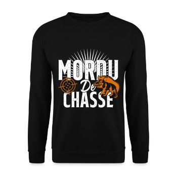 Mordu De Chasse Humour Chasseur Cadeau - Sweat-shirt Unisexe - noir - Devant - Alina (178cm) & Michal (187cm)