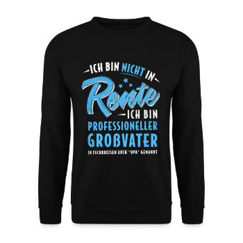 NICHT IN RENTE PROFESSIONELLER GROßVATER OPA - Unisex Pullover - Schwarz - Vorne - Alina (178cm) & Michal (187cm)