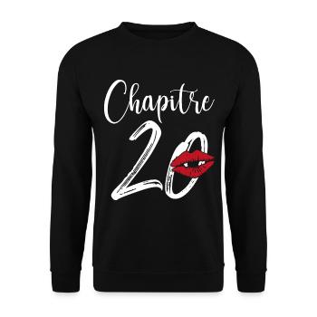 Chapitre 20 Ans Anniversaire Humour Cadeau - Sweat-shirt Unisexe - noir - Devant - Alina (178cm) & Michal (187cm)