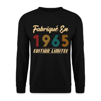 Fabriqué en 1965 Vintage Cadeau D'anniversaire - Sweat-shirt Unisexe - noir - Devant - Alina (178cm) & Michal (187cm)