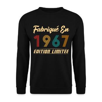 Fabriqué en 1967 Vintage Cadeau D'anniversaire - Sweat-shirt Unisexe - noir - Devant - Alina (178cm) & Michal (187cm)