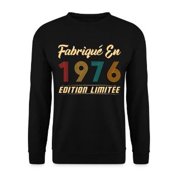 Fabriqué en 1976 Vintage Cadeau D'anniversaire - Sweat-shirt Unisexe - noir - Devant - Alina (178cm) & Michal (187cm)