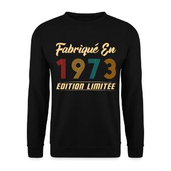 Fabriqué en 1973 Vintage Cadeau D'anniversaire - Sweat-shirt Unisexe - noir - Devant - Alina (178cm) & Michal (187cm)