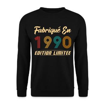 Fabriqué en 1990 Vintage cadeau d'anniversaire - Sweat-shirt Unisexe - noir - Devant - Alina (178cm) & Michal (187cm)