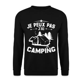 Je Peux Pas J'ai Camping - Sweat-shirt Unisexe - noir - Devant - Alina (178cm) & Michal (187cm)