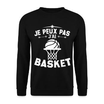 Je Peux Pas J'ai Basket Cadeau Joueur De Basket - Sweat-shirt Unisexe - noir - Devant - Alina (178cm) & Michal (187cm)