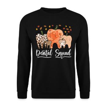 Escouade dentaire Potiron Tooth Dentiste Thanksgiving - Sweat-shirt Unisexe - noir - Devant - Alina (178cm) & Michal (187cm)
