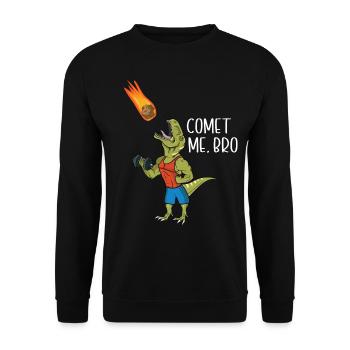 Comet Me Bro Funny T-Rex Dinosaur Pun Gym Workout - Sweat-shirt Unisexe - noir - Devant - Alina (178cm) & Michal (187cm)