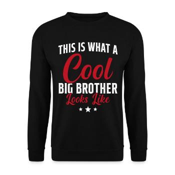 Grand Frère Cadeau Humour - Sweat-shirt Unisexe - noir - Devant - Alina (178cm) & Michal (187cm)
