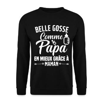 Belle Gosse Comme Papa Cadeau Belle Fille - Sweat-shirt Unisexe - noir - Devant - Alina (178cm) & Michal (187cm)