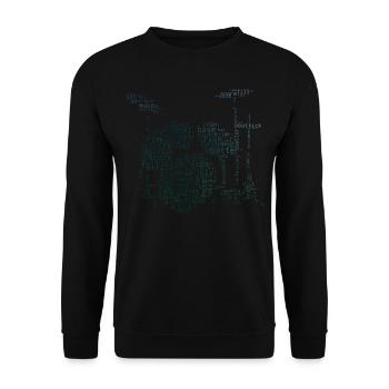 Batteur Percussionniste Hommes Batterie - Sweat-shirt Unisexe - noir - Devant - Alina (178cm) & Michal (187cm)