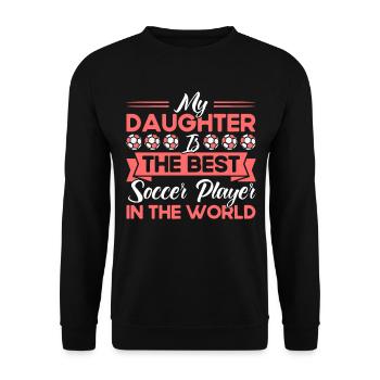Fußball Mama Sportfan Fußball Geschenk - Unisex Pullover - Schwarz - Vorne - Alina (178cm) & Michal (187cm)