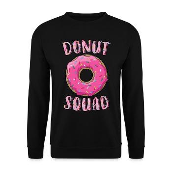 Donut Squad Matching Donut Party Pink Doughnut - Unisex Sweatshirt - black - Front - Alina (178cm) & Michal (187cm)