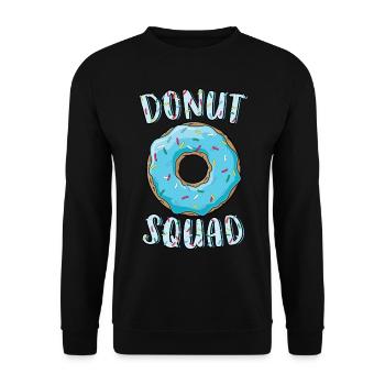 Donut Squad Passender Donut Party Blauer Donut - Unisex Pullover - Schwarz - Vorne - Alina (178cm) & Michal (187cm)