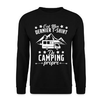 Mon Dernier T-shirt de Camping Cadeau - Sweat-shirt Unisexe - noir - Devant - Alina (178cm) & Michal (187cm)
