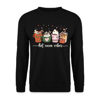 Hot Cocoa Vibes Cute Hot Chocolate Cozy Festive - Unisex Sweatshirt - black - Front - Alina (178cm) & Michal (187cm)