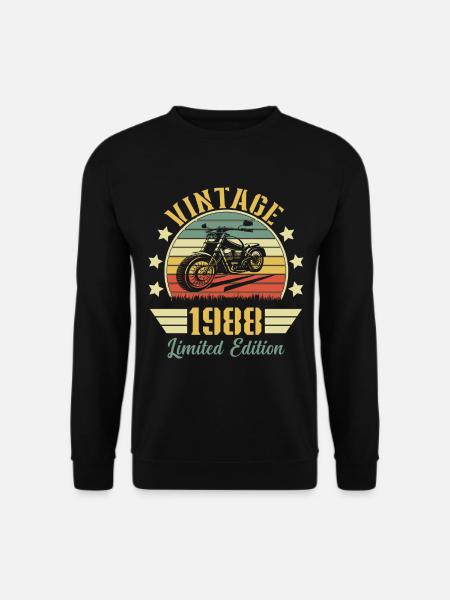 Vintage 1988 Retro Motorcycle Birthday Gift - Unisex Sweatshirt - black