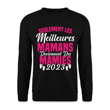 Les Meilleures Mamans Deviennent des Mamie 2023 - Sweat-shirt Unisexe - noir - Devant - Alina (178cm) & Michal (187cm)