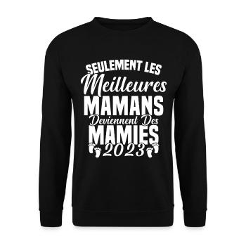 Les Meilleures Mamans Deviennent des Mamie 2023 - Sweat-shirt Unisexe - noir - Devant - Alina (178cm) & Michal (187cm)