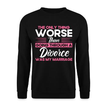 Ex Partner Divorce Divorced gift - Unisex Sweatshirt - black - Front - Alina (178cm) & Michal (187cm)
