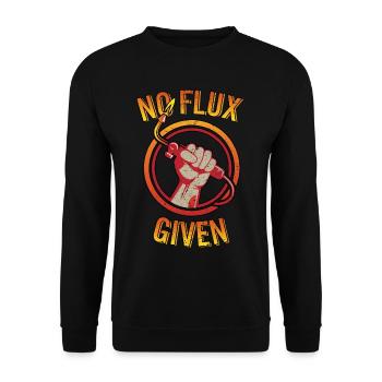 Kein Fluss gegeben lustiger Schweißer Fackel Wortspiel Eisenarbeiter - Unisex Pullover - Schwarz - Vorne - Alina (178cm) & Michal (187cm)