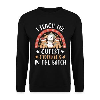 J’enseigne les biscuits les plus mignons festifs drôles - Sweat-shirt Unisexe - noir - Devant - Alina (178cm) & Michal (187cm)