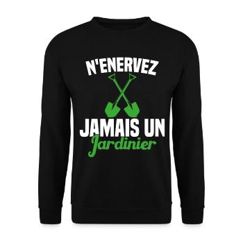 N'enervez Jamais Un Jardinier Jardin - Sweat-shirt Unisexe - noir - Devant - Alina (178cm) & Michal (187cm)