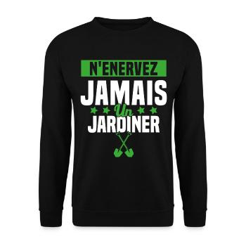 N'enervez Jamais Un Jardinier Jardin - Sweat-shirt Unisexe - noir - Devant - Alina (178cm) & Michal (187cm)