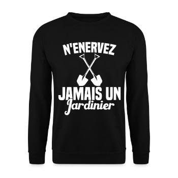 N'enervez Jamais Un Jardinier Jardin - Sweat-shirt Unisexe - noir - Devant - Alina (178cm) & Michal (187cm)