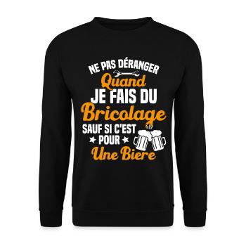 Ne pas déranger quand je fais du bricolage Humour - Sweat-shirt Unisexe - noir - Devant - Alina (178cm) & Michal (187cm)