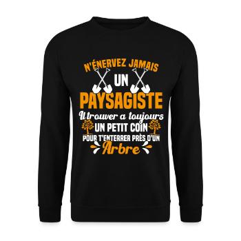 Paysagiste et jardinier cadeau humour - Sweat-shirt Unisexe - noir - Devant - Alina (178cm) & Michal (187cm)