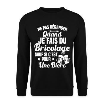 Ne pas déranger quand je fais du bricolage Humour - Sweat-shirt Unisexe - noir - Devant - Alina (178cm) & Michal (187cm)