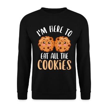 Je suis ici pour manger tous les biscuits mignons biscuits drôles - Sweat-shirt Unisexe - noir - Devant - Alina (178cm) & Michal (187cm)
