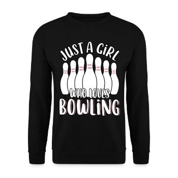 Just A Girl Who Loves Bowling Cute Women's - Unisex Sweatshirt - black - Front - Alina (178cm) & Michal (187cm)