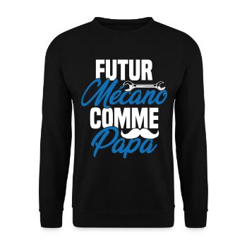 Futur mécano comme papa Cadeau futur mécano - Sweat-shirt Unisexe - noir - Devant - Alina (178cm) & Michal (187cm)
